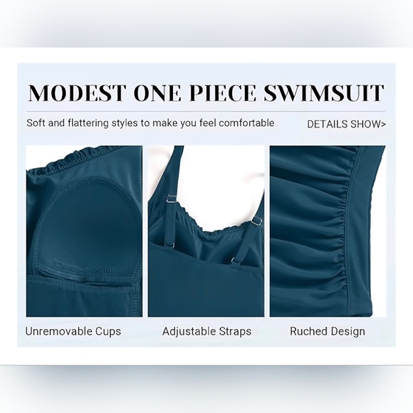 Aqua Eve One Piece Bathing Suit #990 - Picture 8 of 10